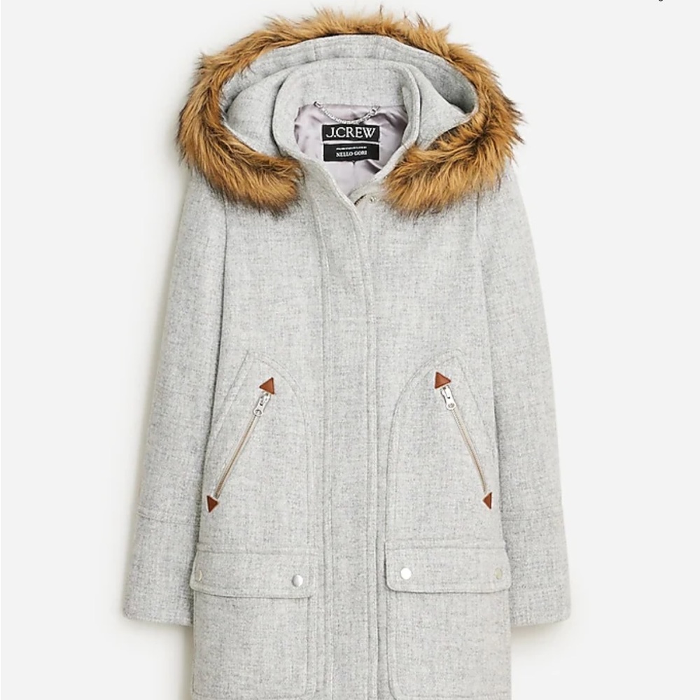 J. Crew coat chateau parka Italian stadium-cloth NWT
